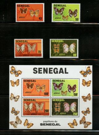 Q956 Senegal 1982 Butterflies Set & Sheet Mnh
