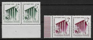 Dt.  Reich Gartenschau Stuttgart Pairs 1939 Mnh Cv $ 42.  -