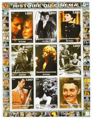 Congo - History Of Cinema Stamp Sheet 9015