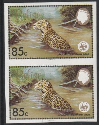 Belize (1259) - 1983 Wwf Jaguar 85c Imperf Pair Unmounted