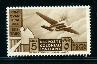 Italian Colonies Mh Selections: Scott C16 5l 50th Ann Eritrea Cv$23,