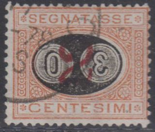 Italy 1890 - 91 Postage Due Sc J27 Top Value Black Center " 30 " Inverted Forgery