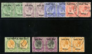 South West Africa 1923 Kgv Short Set To 1s Very Fine.  Sg 1 - 7.  Sc 1 - 7.