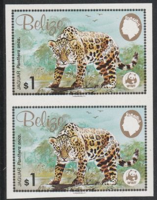 Belize (1260) - 1983 Wwf Jaguar $1 Imperf Pair Unmounted