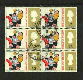 Football World Cup 1966 Gb 1s3d Value Block Of 6 Fine