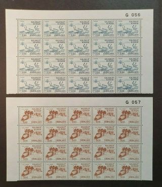 Arctic Wildlife Set In Blocks Of 20 Stamps Vf Mnh Greenland B266.  42 0.  99$