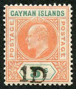 Cayman Is Sg19 1d On 5/ - Salmon And Green M/mint