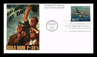 Dr Jim Stamps Us P38 Lightning Classic American Aircraft First Day Mystic Cover
