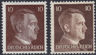Stamp Germany Mi 787 826 Sc 511a 512 Ww2 Fascism War Hitler Both Types Mnh