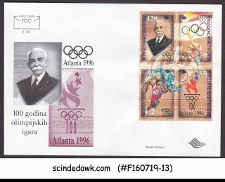 Bosnia Herzegovina - 1996 Centenary Of Modern Olympic Games - 4v Fdc
