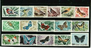Lebanon 1965 - Birds & Butterflies Complete Air Set - - Cat.  £200.  00