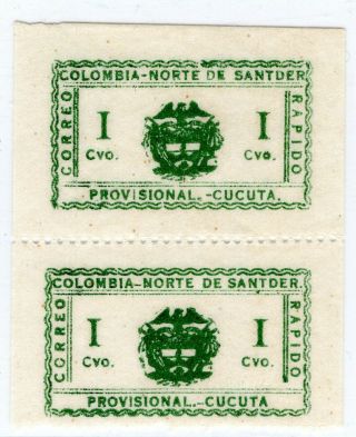 Colombia - Scadta,  Cosada - 1c Pair With Both Types - 1927 - Rrr