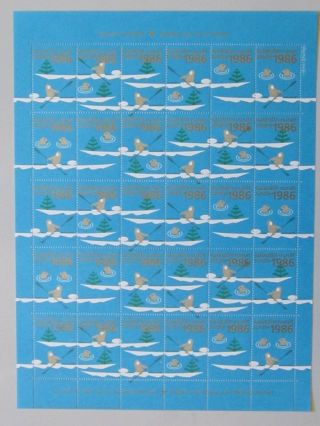 Greenland Christmas Stamps Seal Caritas 1986 Mnh Unfolded Full Set