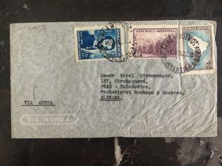 1942 Buenos Aires Argentina Censored Cover To Prague Bohemia Germany Airmail