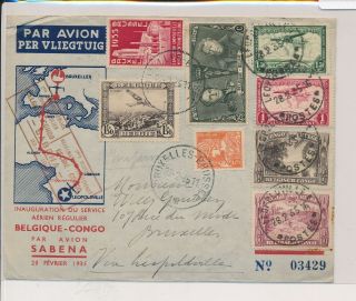 Lk52304 Congo Belgium 1925 To Brussels Air Mail Cover
