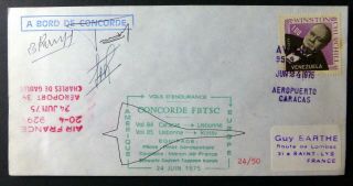 Venezuela 1975 Concorde Crew Signed Ltd Ed 24/50 Caracas - Lisbon Bp734