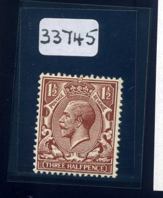 Gb 1912 - 24 1½d Very Deep Red Brown Mnh Brandon Cert