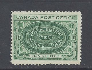 Canada 1898 Special Delivery 10c.  Yellowish - Green M.  N.  H.  Sg S3