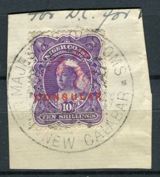 Nigeria; Niger Coast Classic 1890s Qv Fine 10s.  Consular Postmark Piece