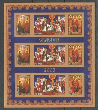 R55 Imperforate 2005 Romania Art Religion Christmas Holidays 1kb Mnh