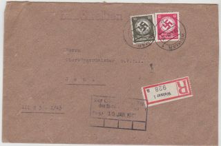 Germany Dr 1942 Reg.  Party Off.  Cover Weimar To Jena Mi D 172,  175