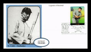 Dr Jim Stamps Us Legends Of Baseball Detroit Tigers Ty Cobb First Day Cover