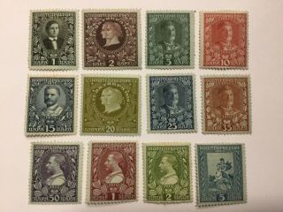 Old Stamps Montenegro X 12