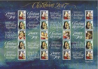 Great Britain 2017 Christmas Smilers Sheet Unmounted,  Mnh