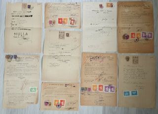 Libya,  Tripoli Municipality Revenue Stamps Lot 9 Different Documents