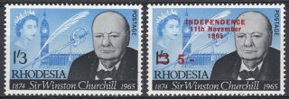 Rhodesia: 1966: Churchill Pre And Post Independence,  Mnh
