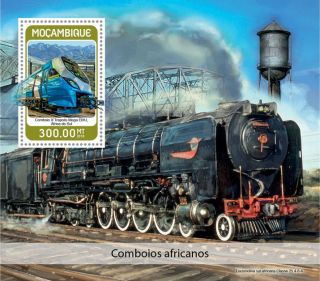 Mozambique 2018 Trains Railway Locomotives Africa S/s Moz18315