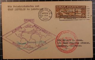Scott C14 - $1.  30 Graf Zeppelin - First Day Cover On Flown Cover Round The World