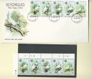 Seychelles Fairy Tern 1981 Sc 468 Strip 5 Mnh & Fdc Usa