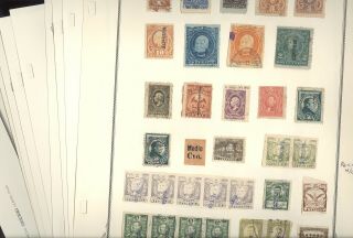 Mexico,  Assortment Of Revenue Stamps Hinged On Pages