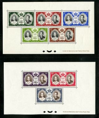 Monaco Stamps 366 - 70 And Stamps C46 - 8 Deluxe Sheets Full Set Rare Pair