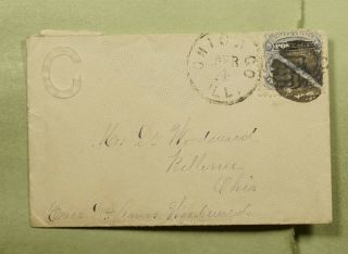 Dr Who 1860s Chicago Il Fancy Cancel Ladies Cover To Bellevue Oh E55685