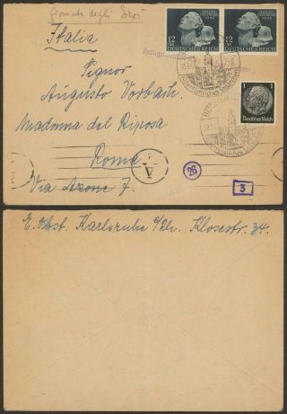 Germany Wwii 1942 - Cover To Roma Italy - Censor 36730/9