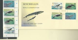 Seychelles 1984 Official Fdc & Mnh Set Sc 555 - 58 Whale Conservation