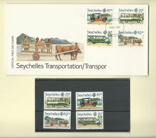 Seychelles 1982 Official Fdc & Mnh Set Sc 503 - 06 Transportation