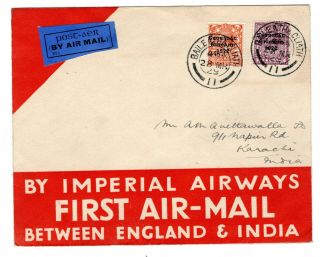 1929 Ireland Acceptance Cover For Gb To India Imperial Airways First Flight.