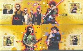 Ireland Rock Stars Set 4 Min Sheets 2002 Fine - U2 - Phil Lynott - Van Morrison