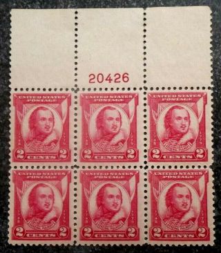 Buffalo Stamps: Scott 690 " Reds " Plate Block,  Nh/og & F/vf,  Cv = $60