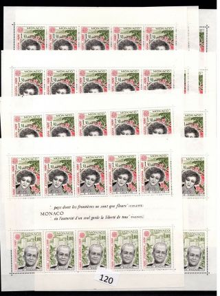 // Monaco - Mnh - Europa Cept 1980 - 10 Sheets - 50 Sets - Famous People