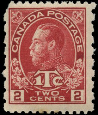 Canada Mr5 F - Vf Og Nh 1916 King George V Admiral 2c Carmine War Tax