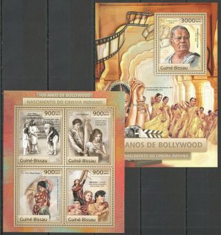 Bc514 2012 Guinea - Bissau 100th Anniversary Bollywood Indian Cinema Bl,  Kb Mnh