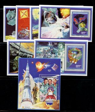 Q150 Malagasy 1992 Space Achievements Sheets Mnh
