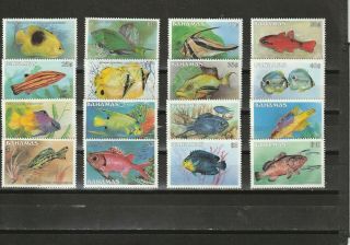 A91 - Bahamas - Sg758a - 773a Mnh 1986 Fish Definitives 5c - $10 Full Set