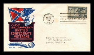 Dr Jim Stamps Us United Confederate Veterans Ken Boll Fdc Cover Scott 998