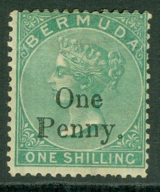 Sg 17 Bermuda 1875.  1d On 1/ -.  Mounted Cat £500