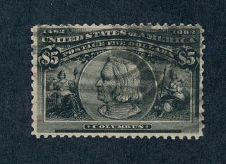 Drbobstamps Us Scott 245 Well Centered Sound $5 Columbian Stamp